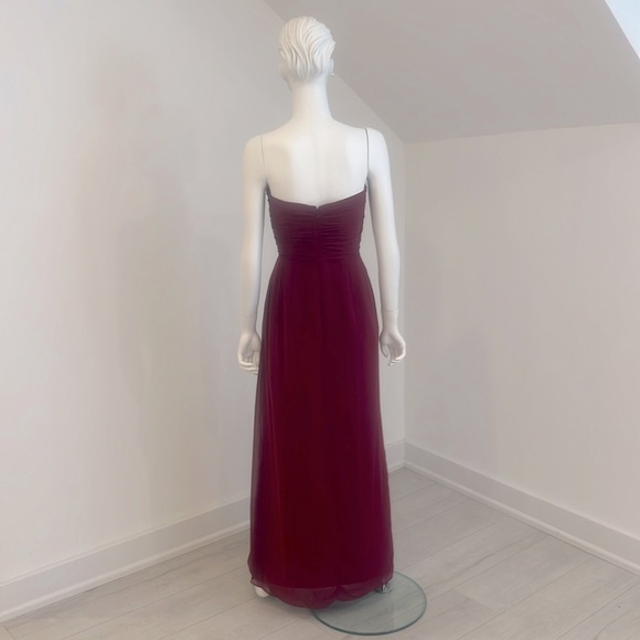 NWT SAMPLE SALE Dessy 2956 Burgundy size 10 Lux Chiffon Pristine - Picture 5 of 7